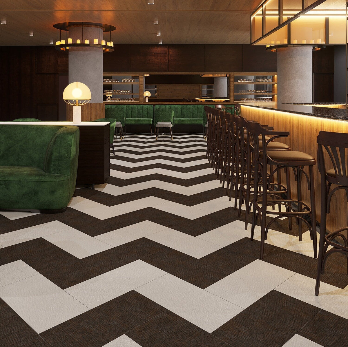 Lucida USA Pine Cone Brown Patterned Look 28-mil x 12-in W x 24-in L Waterproof Glue Down Luxury Vinyl Tile Flooring (36-sq ft/ Carton)
