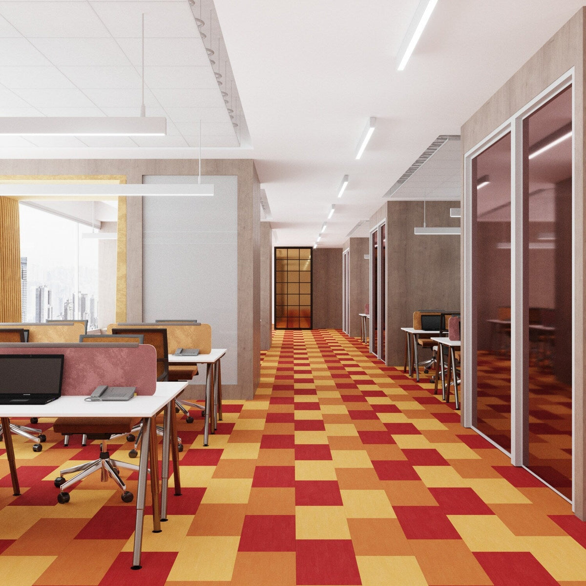 Lucida USA Sunflower Yellow Patterned Look 28-mil x 12-in W x 24-in L Waterproof Glue Down Luxury Vinyl Tile Flooring (36-sq ft/ Carton)