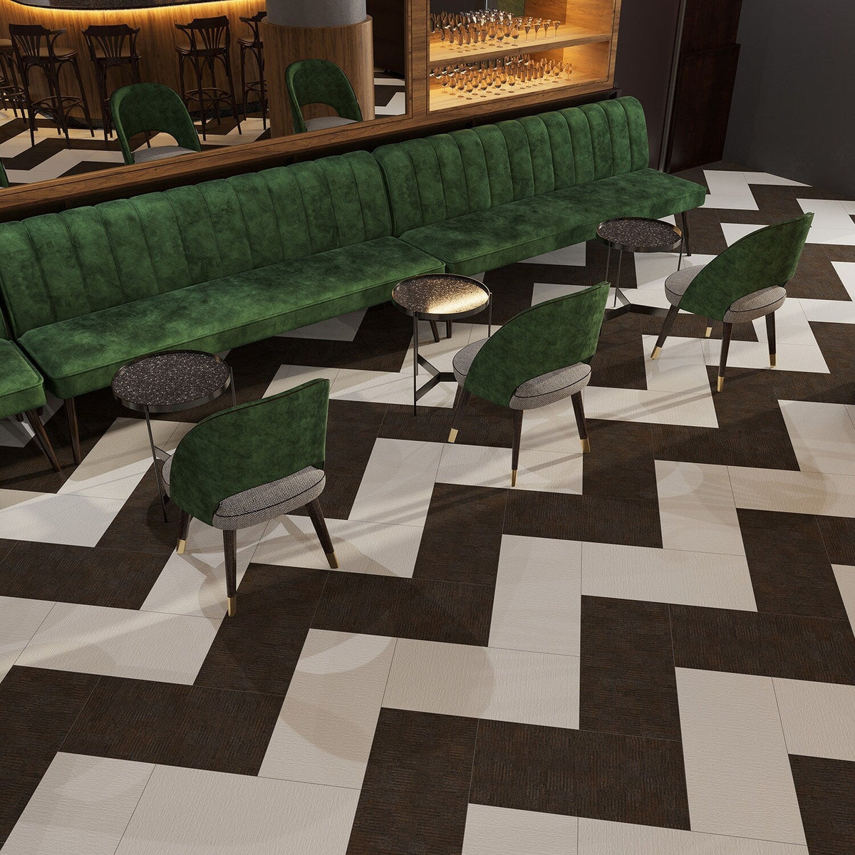Lucida USA Pine Cone Brown Patterned Look 28-mil x 12-in W x 24-in L Waterproof Glue Down Luxury Vinyl Tile Flooring (36-sq ft/ Carton)