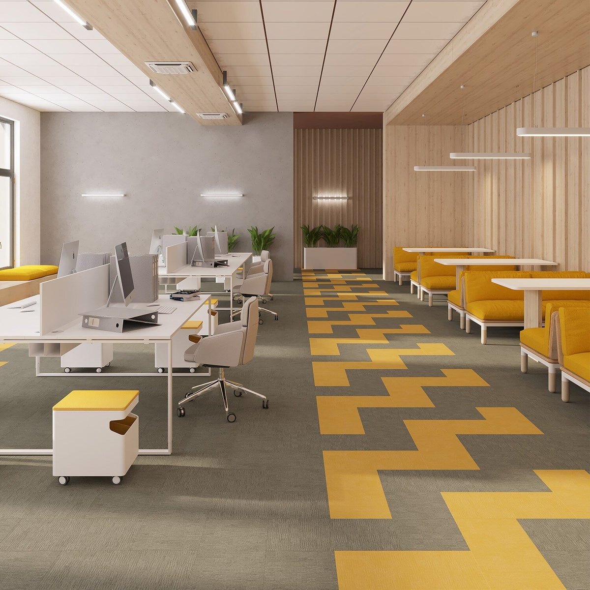 Lucida USA Daffodil Yellow Patterned Look 28-mil x 12-in W x 24-in L Waterproof Glue Down Luxury Vinyl Tile Flooring (36-sq ft/ Carton)