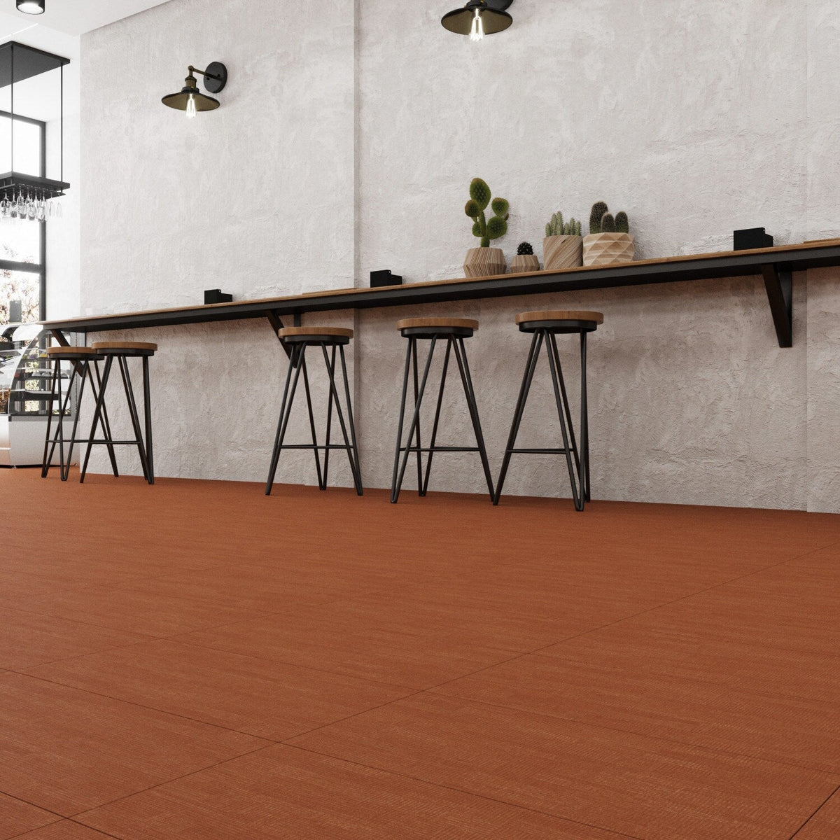 Lucida USA Marigold Orange Patterned Look 28-mil x 12-in W x 24-in L Waterproof Glue Down Luxury Vinyl Tile Flooring (36-sq ft/ Carton)