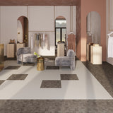 Lucida USA Faded Block Brown Patterned Look 28-mil x 12-in W x 24-in L Waterproof Glue Down Luxury Vinyl Tile Flooring (36-sq ft/ Carton)