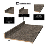 VT Dimensions Wilsonart 8-ft Toffee di Pesco Straight Laminate Kitchen Countertop with Integrated Backsplash