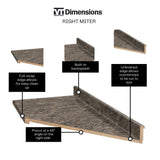 VT Dimensions Wilsonart 10-ft Toffee di Pesco Right-Hand Miter-Cut Laminate Kitchen Countertop with Integrated Backsplash
