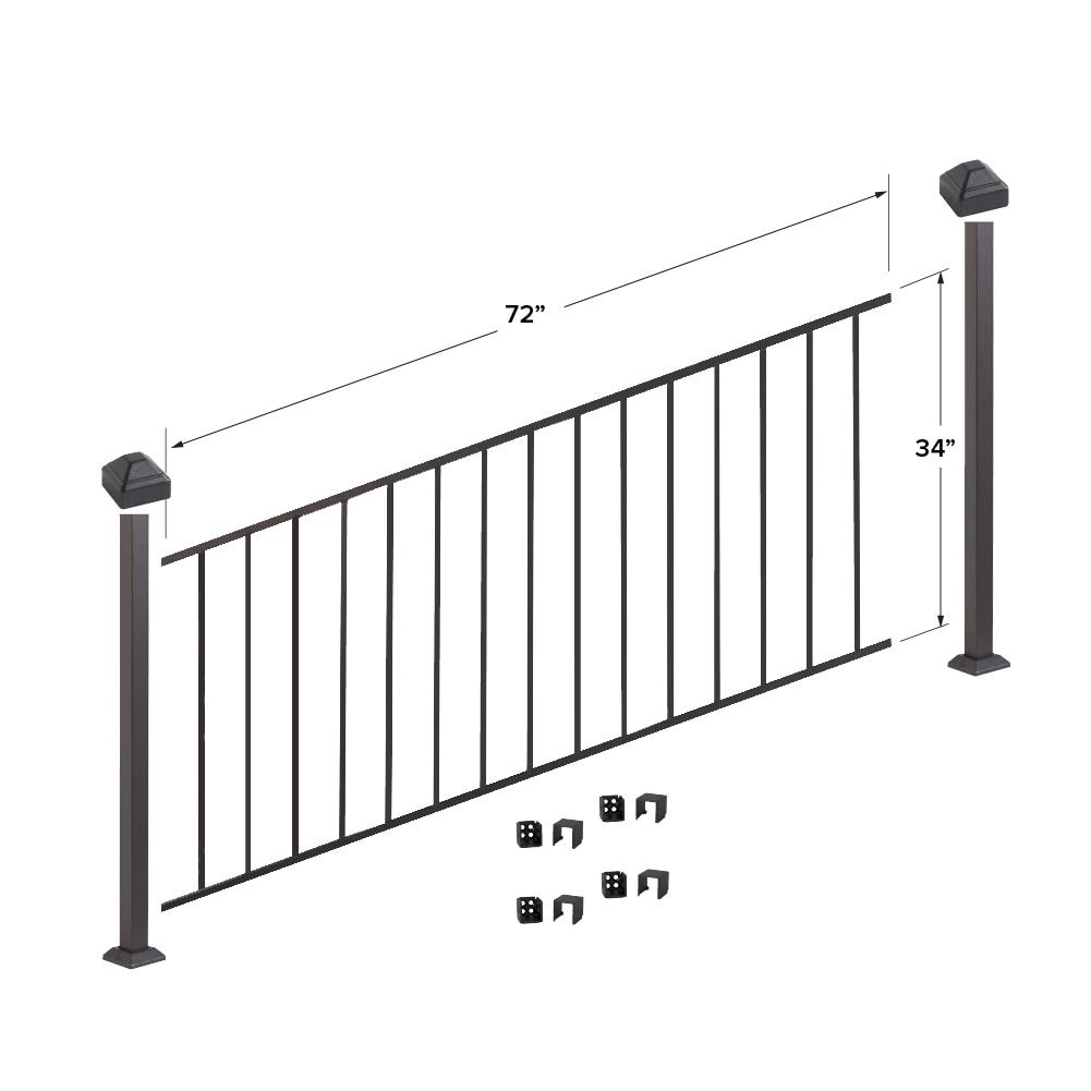 Fortress Building Products 6-ft x 34-in Black Sand Steel Deck Rail Kit