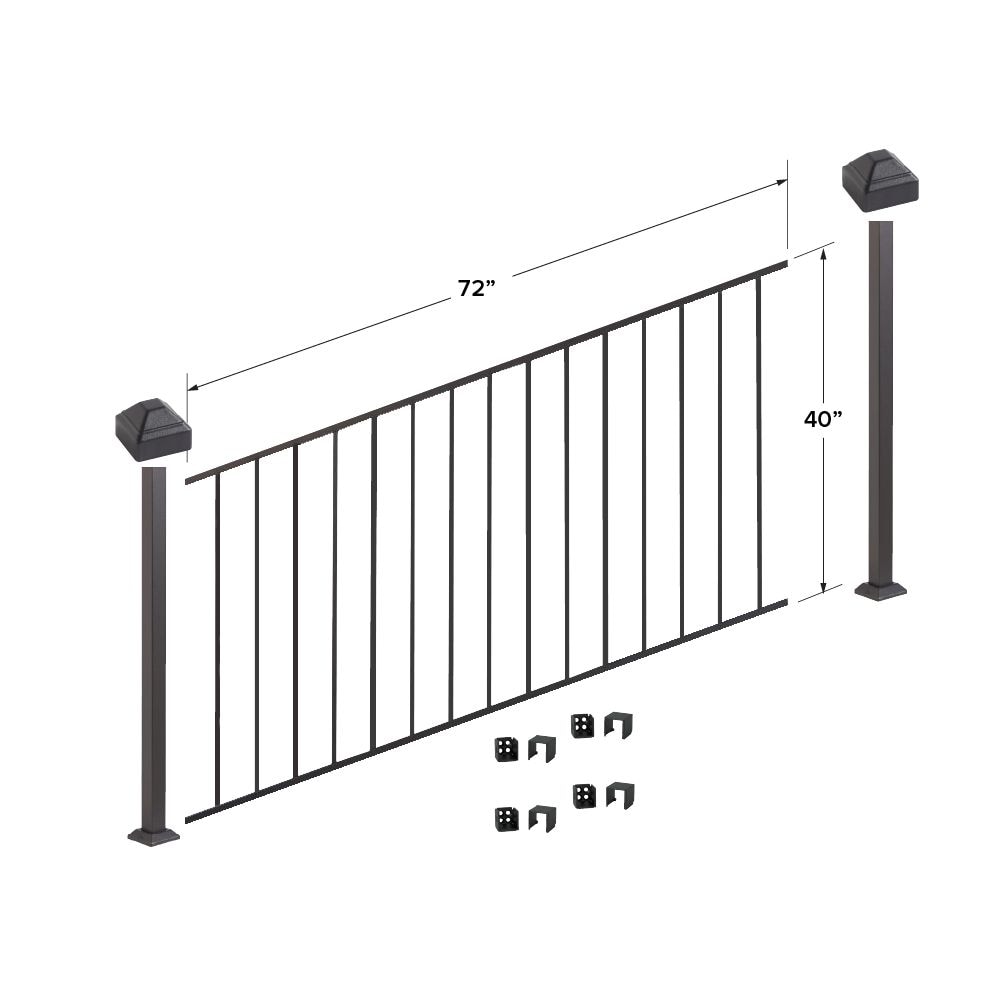 Fortress Building Products 6-ft x 40-in Black Sand Steel Deck Rail Kit