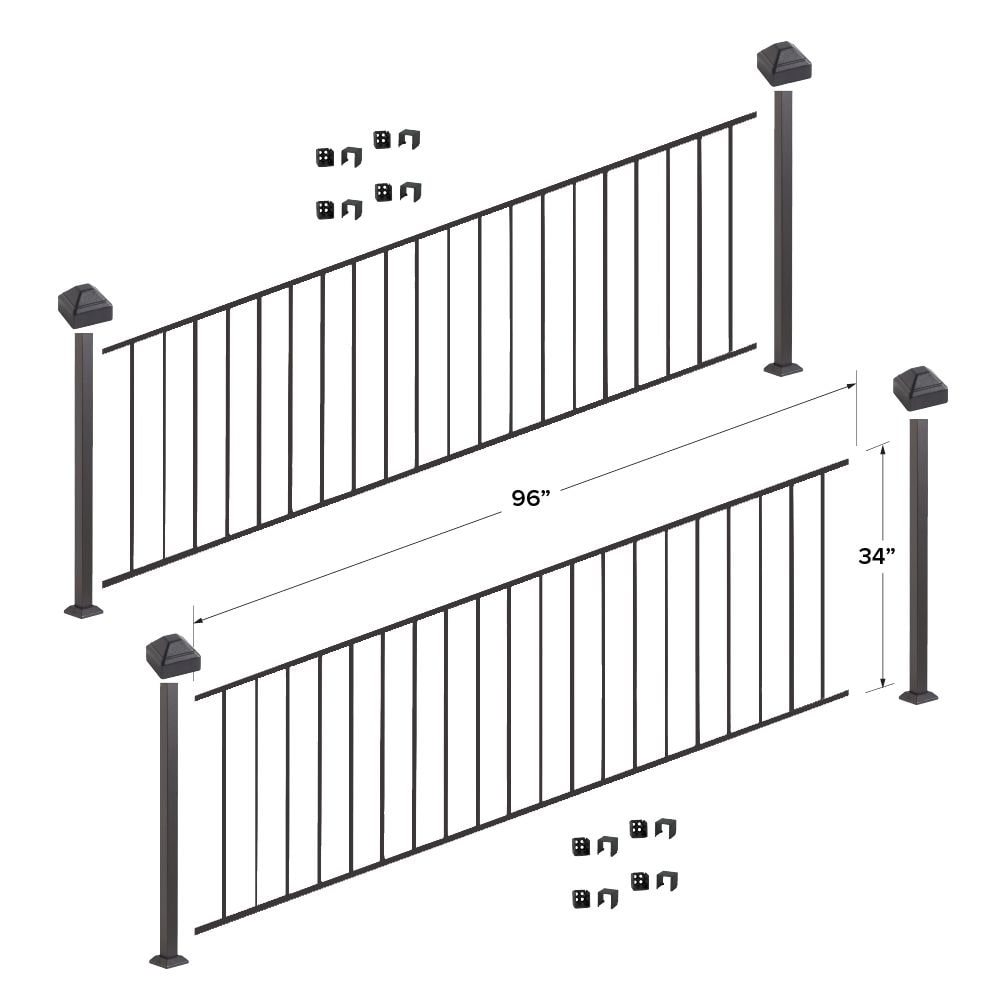 Fortress Building Products 16-ft x 34-in Black Sand Steel Deck Rail Kit