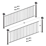 Fortress Building Products 16-ft x 34-in Black Sand Steel Deck Rail Kit