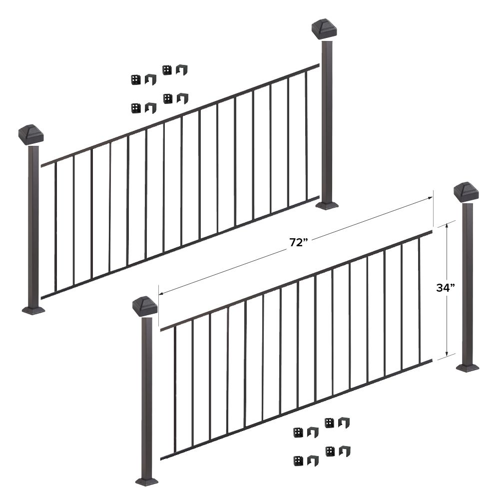 Fortress Building Products 12-ft x 34-in Black Sand Steel Deck Rail Kit