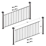 Fortress Building Products 12-ft x 34-in Black Sand Steel Deck Rail Kit
