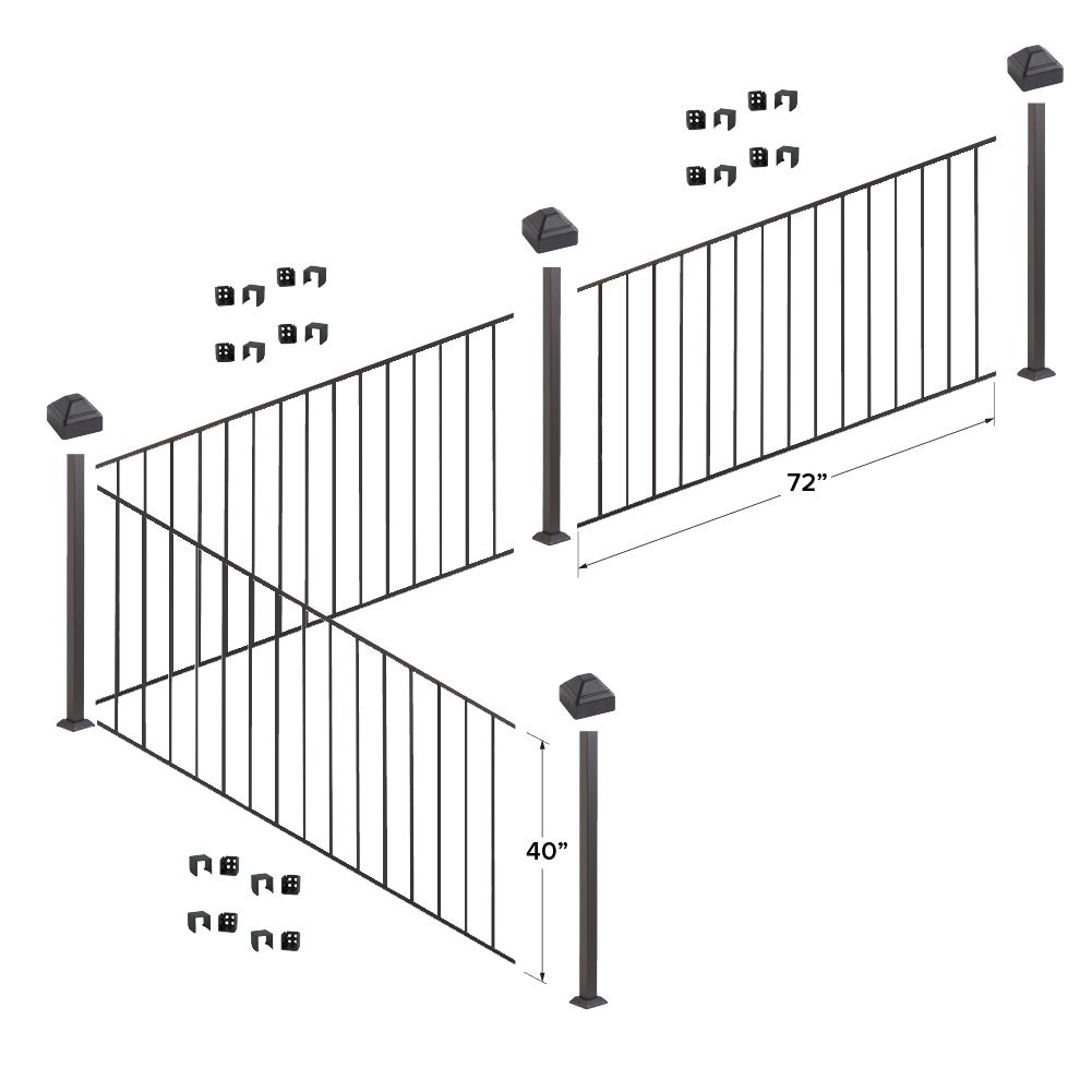 Fortress Building Products 18-ft x 40-in Black Sand Steel Deck Rail Kit