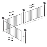 Fortress Building Products 18-ft x 40-in Black Sand Steel Deck Rail Kit