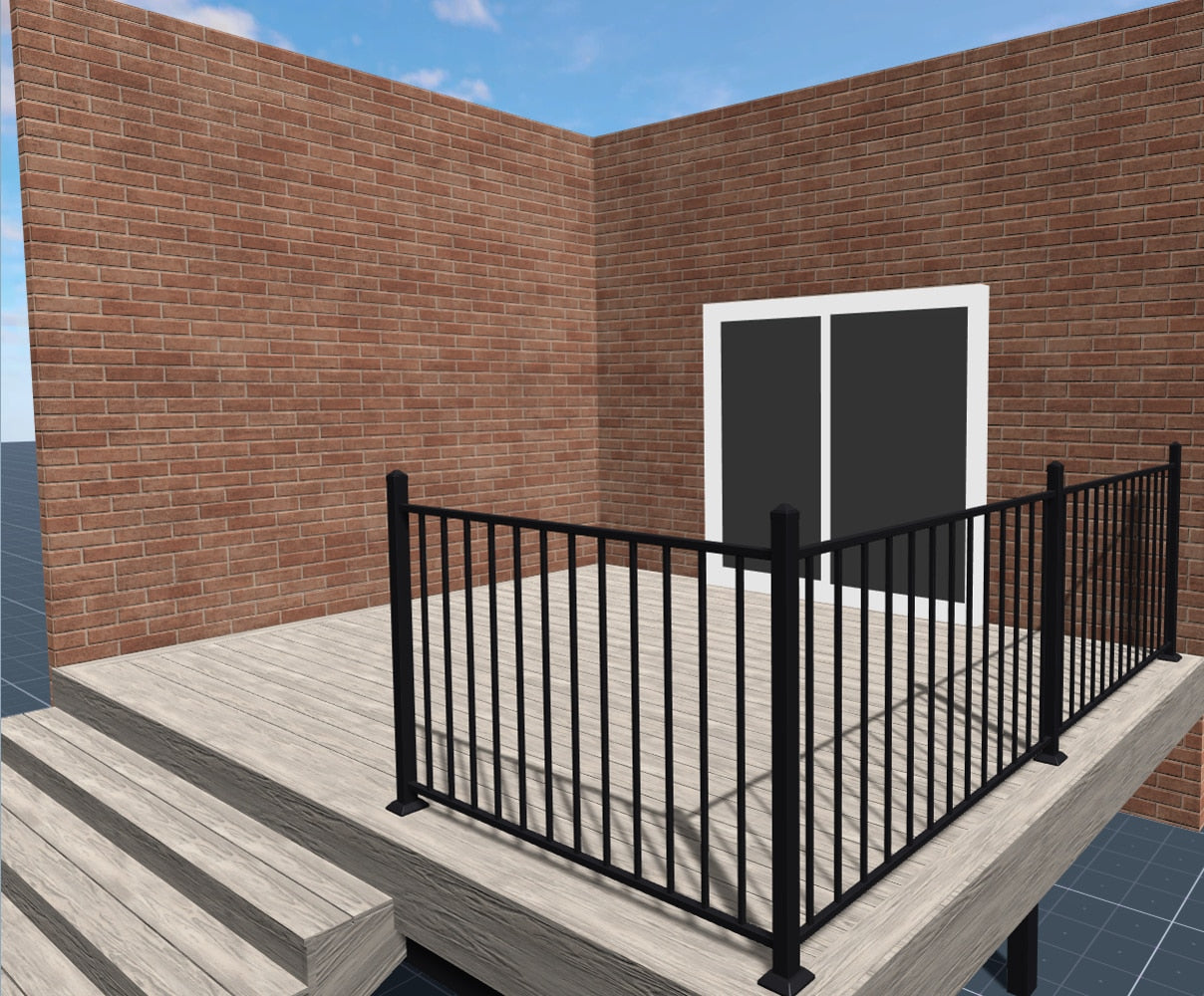 Fortress Building Products 18-ft x 40-in Black Sand Steel Deck Rail Kit