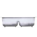 Langlade Smart Divide Drop-In Cast Iron 33 in. 2-Hole Double Bowl Kitchen Sink in White - Super Arbor