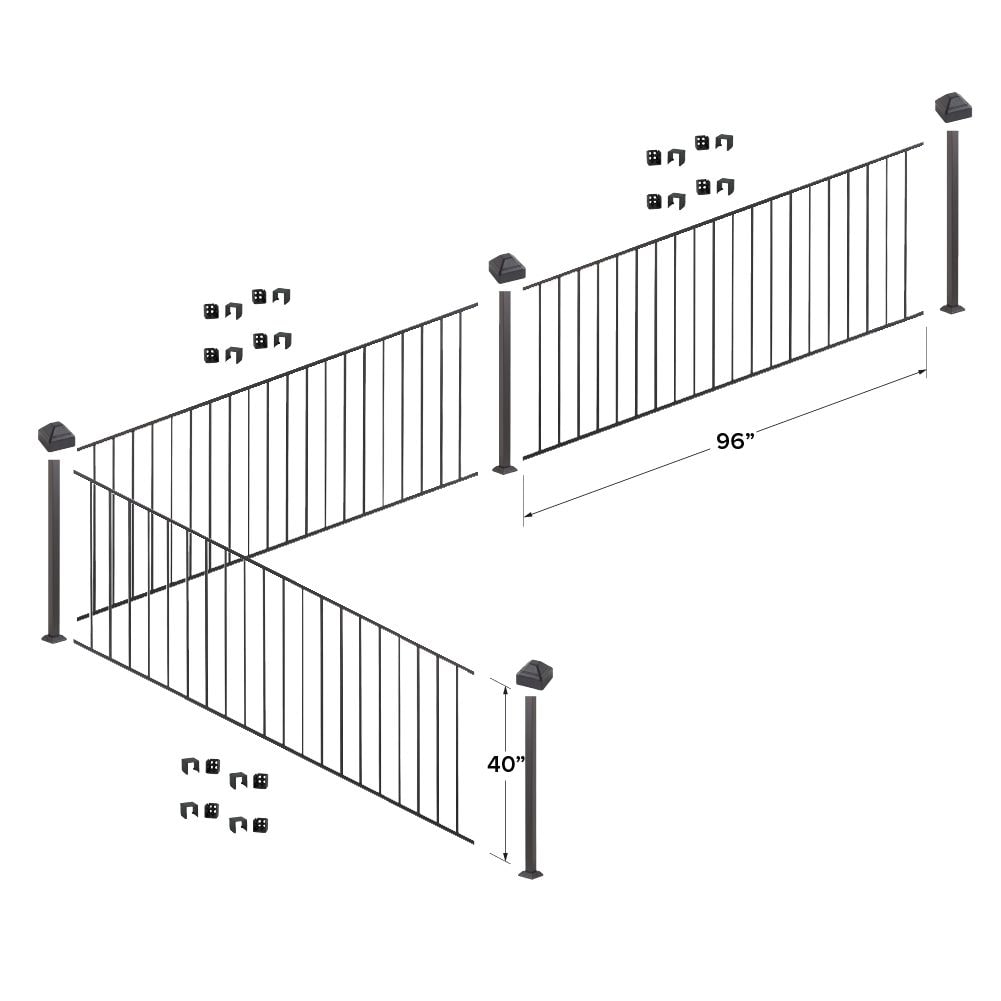 Fortress Building Products 24-ft x 40-in Black Sand Steel Deck Rail Kit