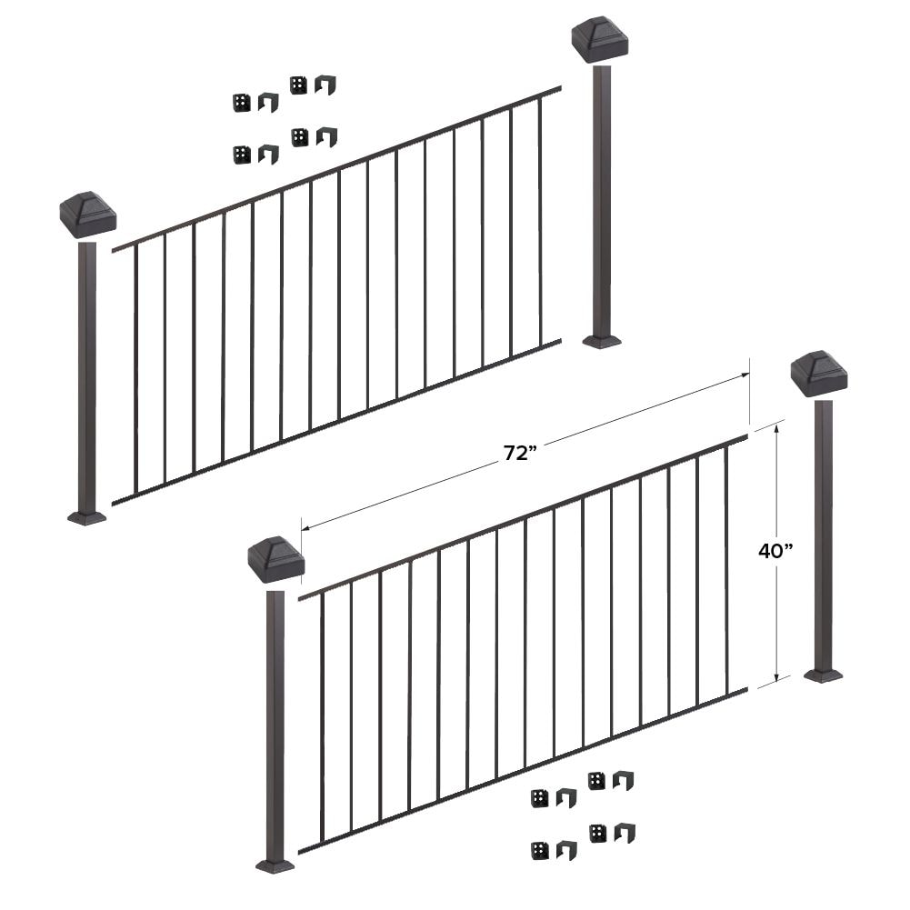 Fortress Building Products 12-ft x 40-in Black Sand Steel Deck Rail Kit