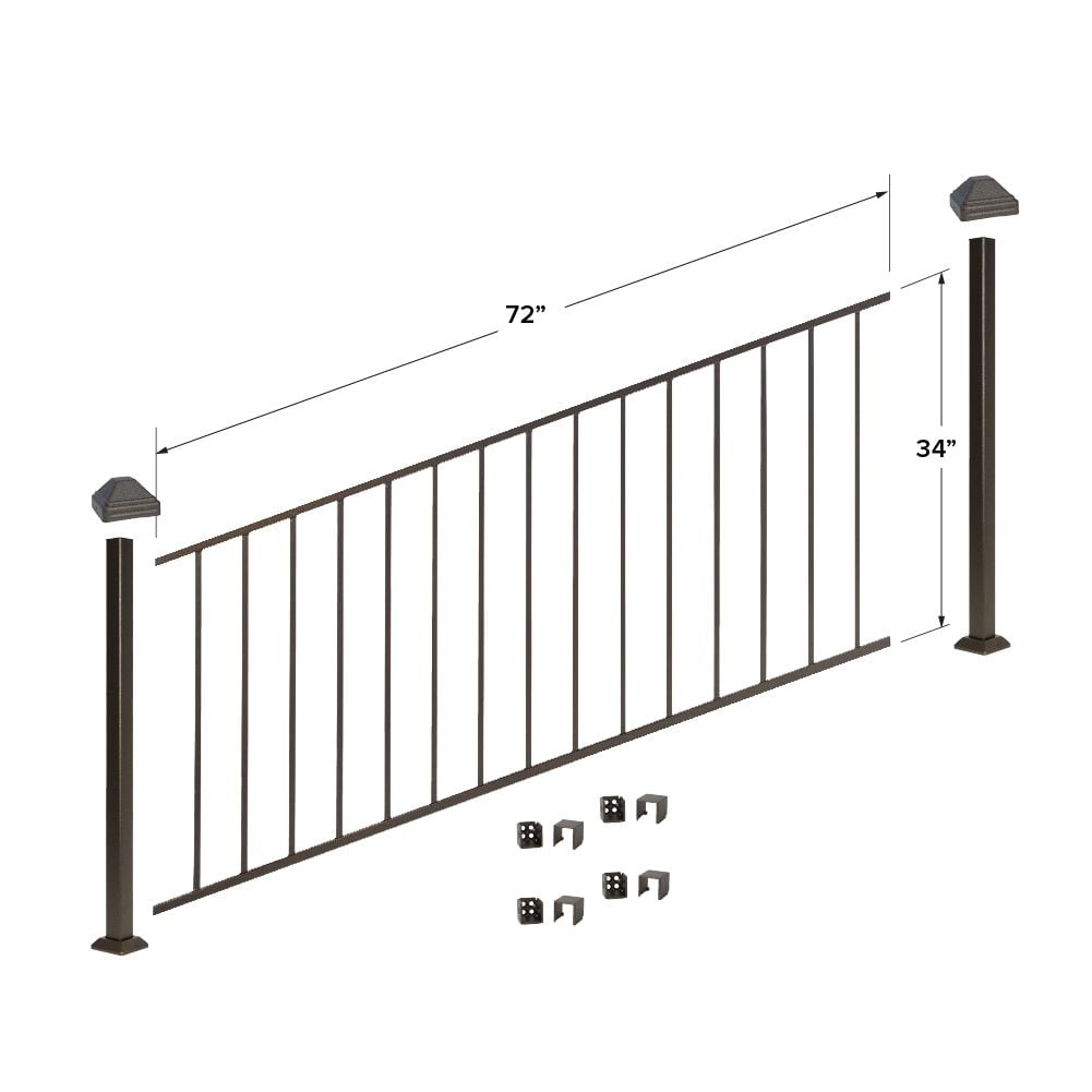 Fortress Building Products 6-ft x 34-in Antique Bronze Steel Deck Rail Kit