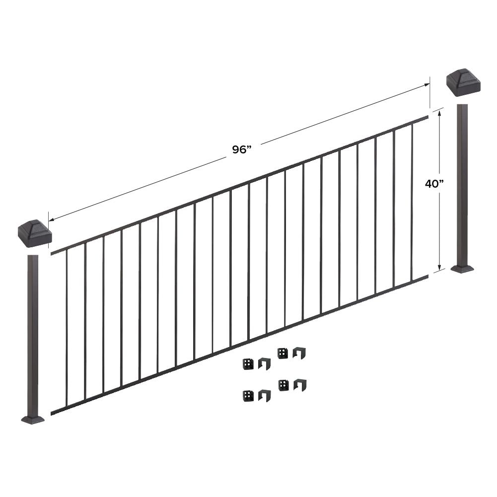 Fortress Building Products 8-ft x 40-in Black Sand Steel Deck Rail Kit