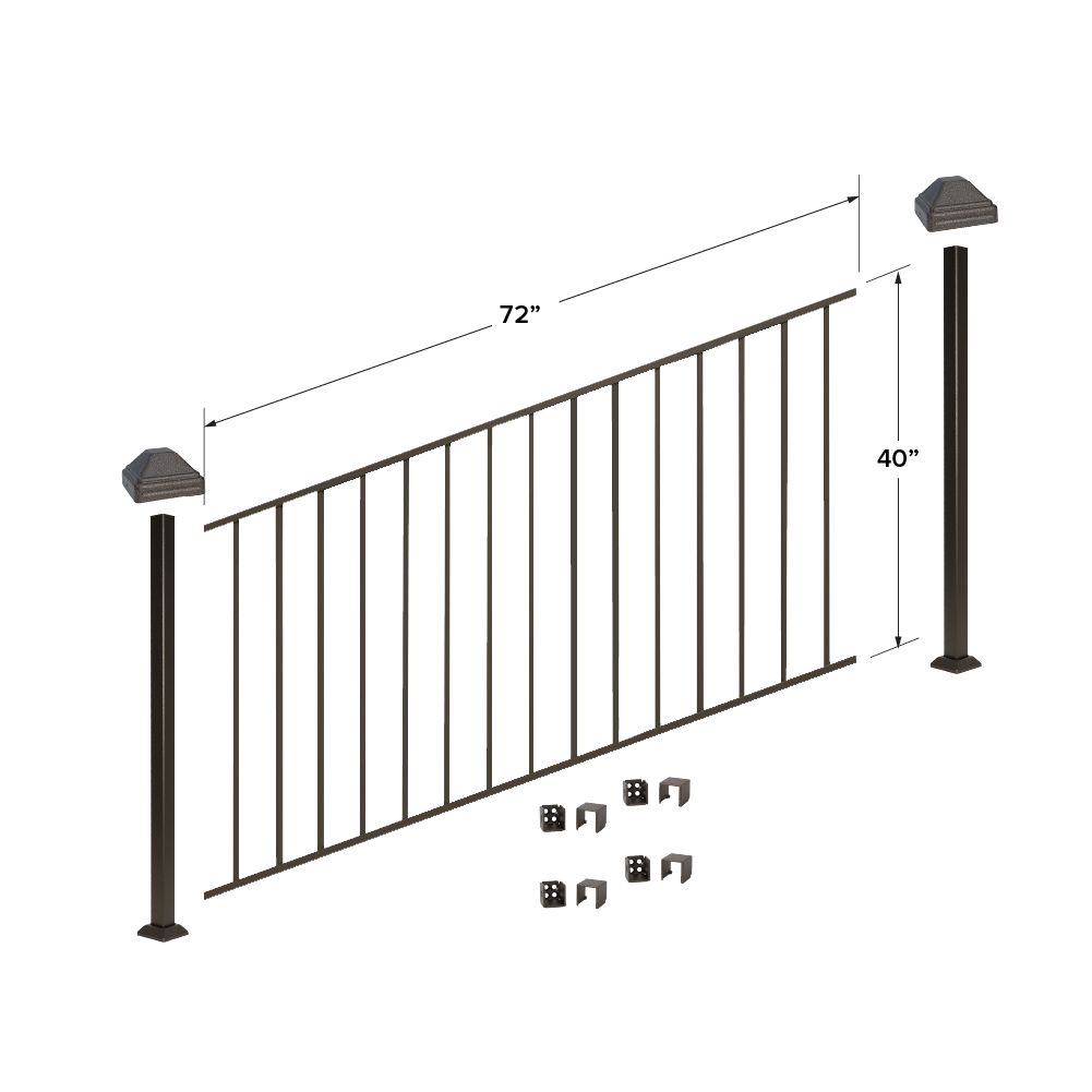 Fortress Building Products 6-ft x 40-in Antique Bronze Steel Deck Rail Kit