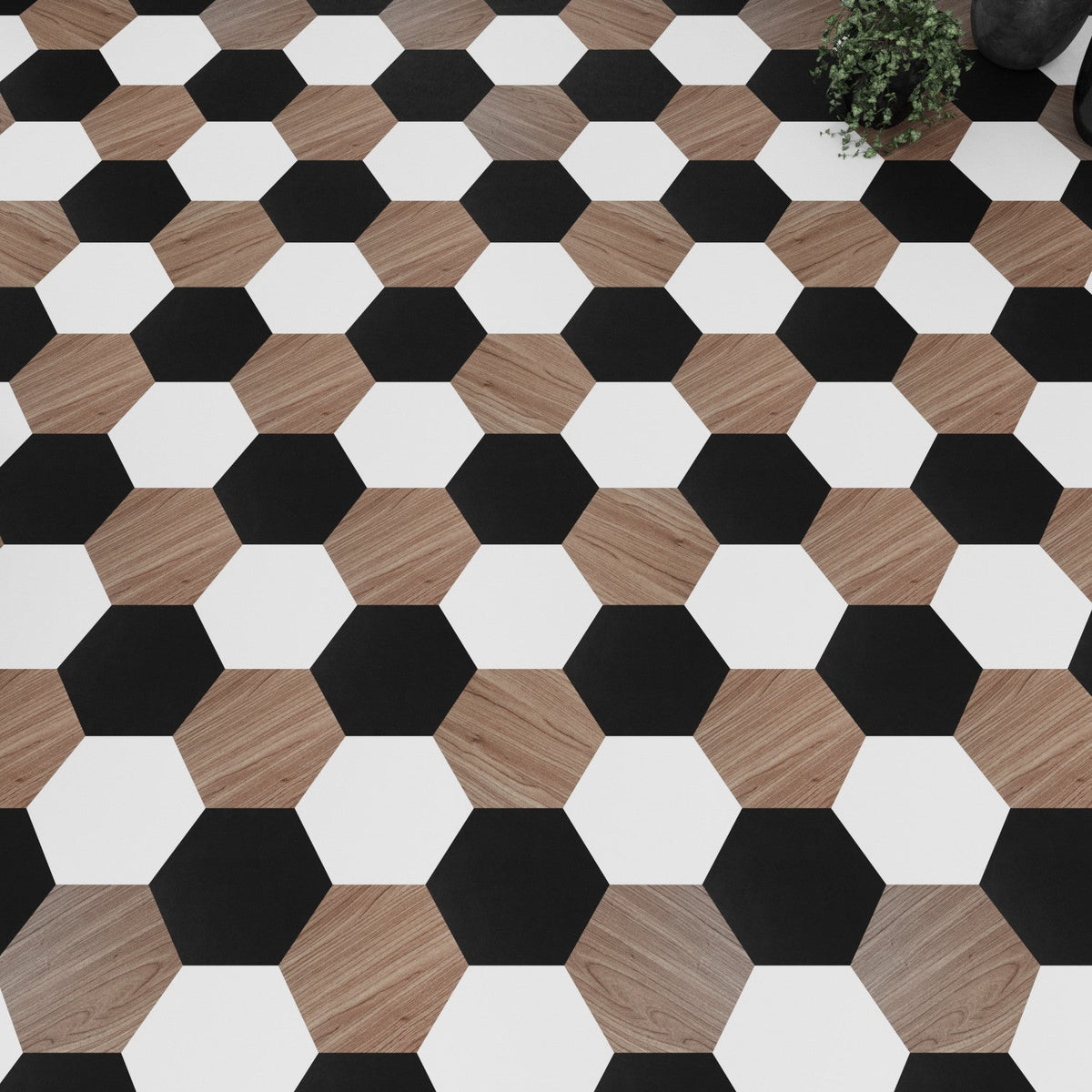 Lucida USA MosaiCore Pure Black 9-in x 9-in Waterproof Luxury Vinyl Tile Flooring, 28-mil Wear Layer (12.25-sq ft Carton)