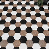 Lucida USA MosaiCore Pure Black 9-in x 9-in Waterproof Luxury Vinyl Tile Flooring, 28-mil Wear Layer (12.25-sq ft Carton)