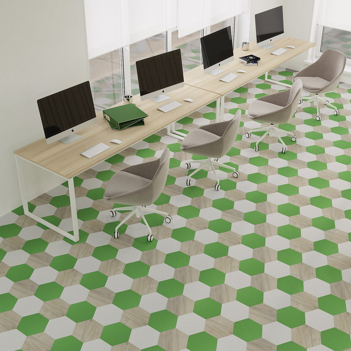 Lucida USA Sprout Green Solid 28-mil x 9-in W x 10-in L Waterproof Glue Down Luxury Vinyl Tile Flooring (12.25-sq ft/ Carton)