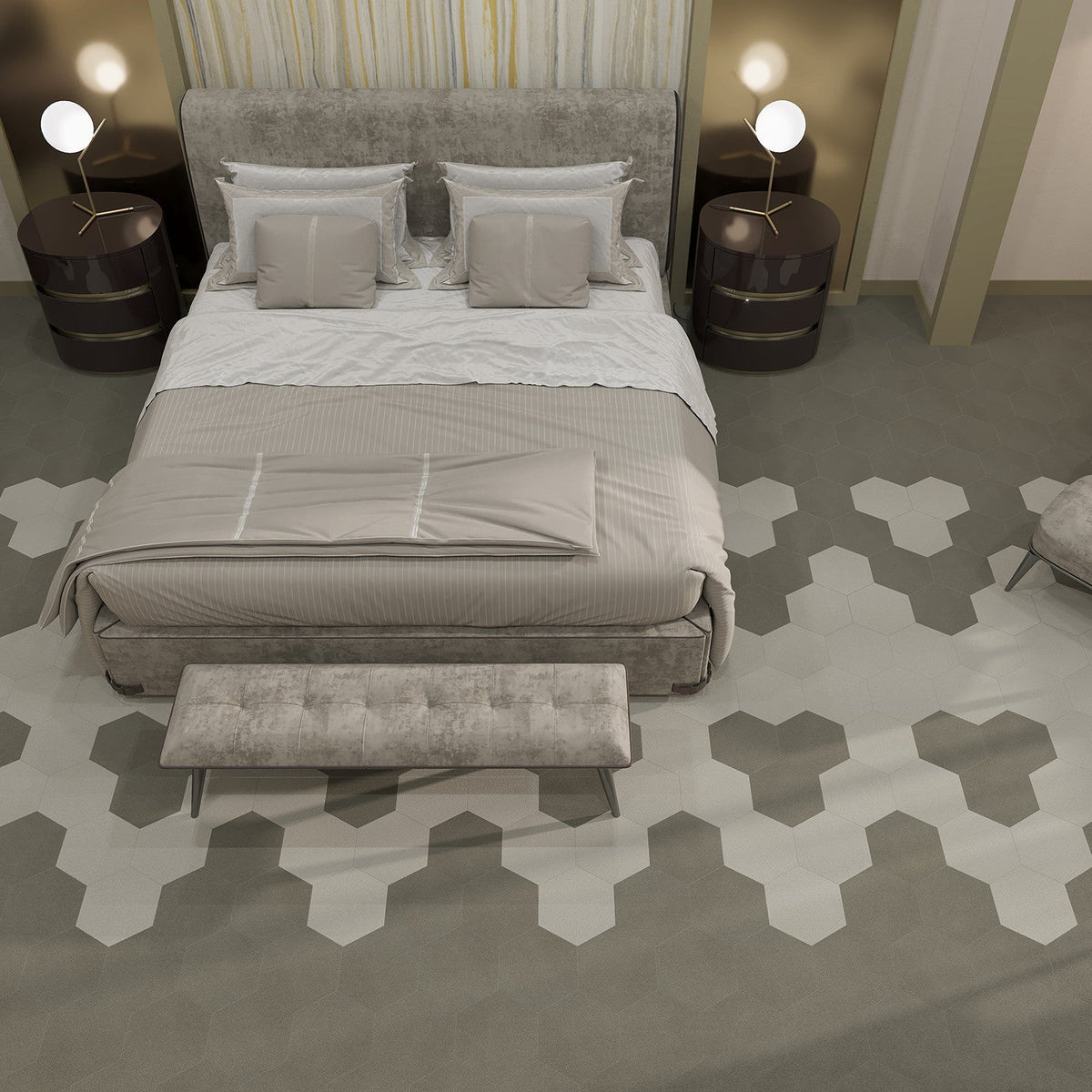 Lucida USA MosaiCore Pewter 9-in x 9-in Waterproof Luxury Vinyl Tile Flooring, 28-mil Wear Layer (12.25-sq ft Carton)