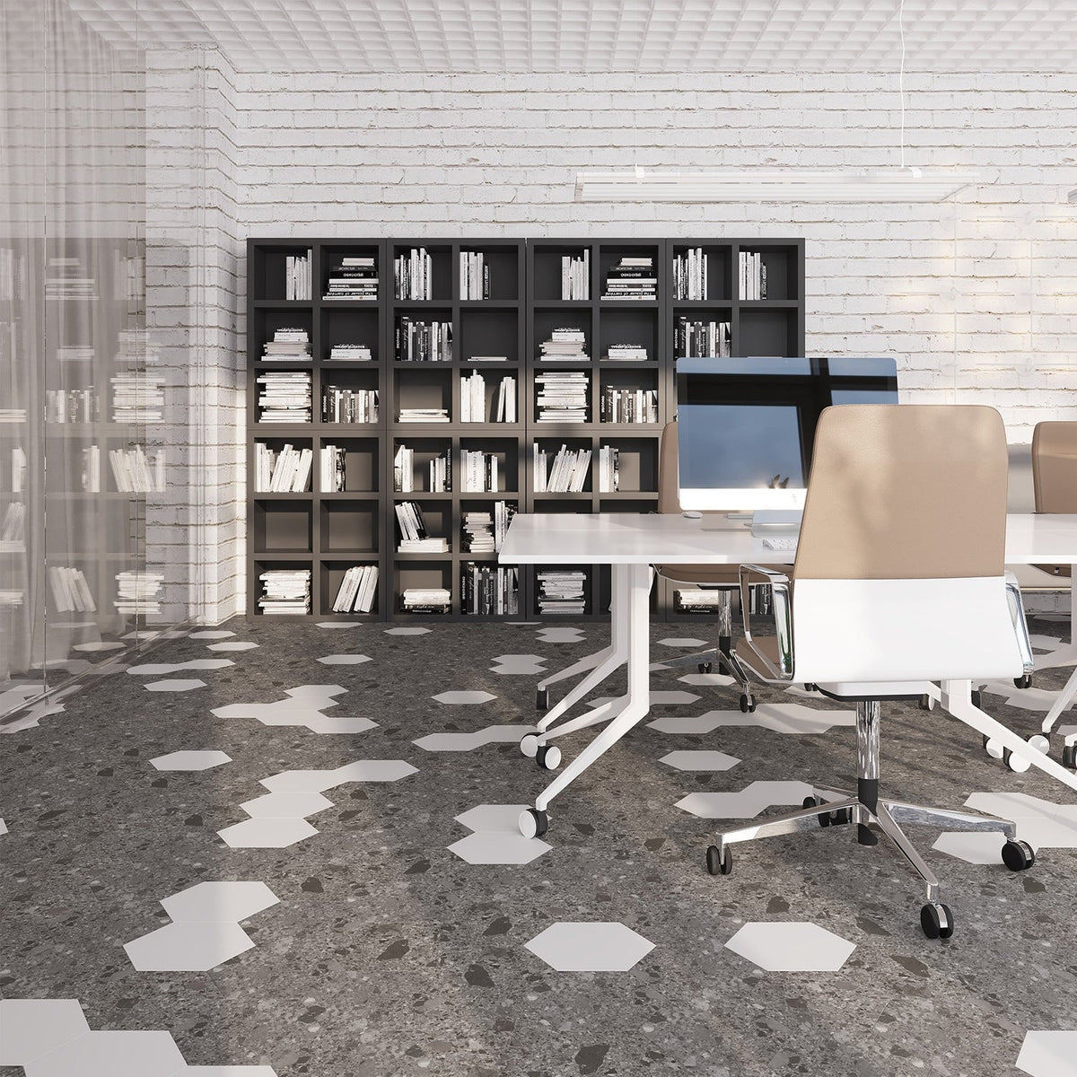 Lucida USA MosaiCore Charcoal Quartz 9-in x 9-in Waterproof Luxury Vinyl Tile Flooring, 28-mil Wear Layer (12.25-sq ft Carton)