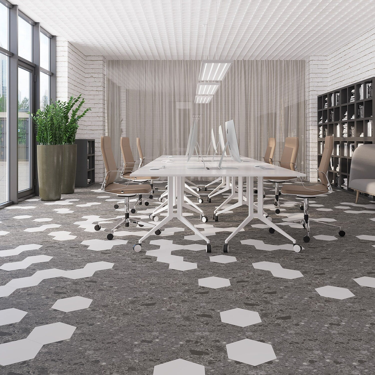 Lucida USA Charcoal Quartz Gray Stone Look 28-mil x 9-in W x 10-in L Waterproof Glue Down Luxury Vinyl Tile Flooring (12.25-sq ft/ Carton)