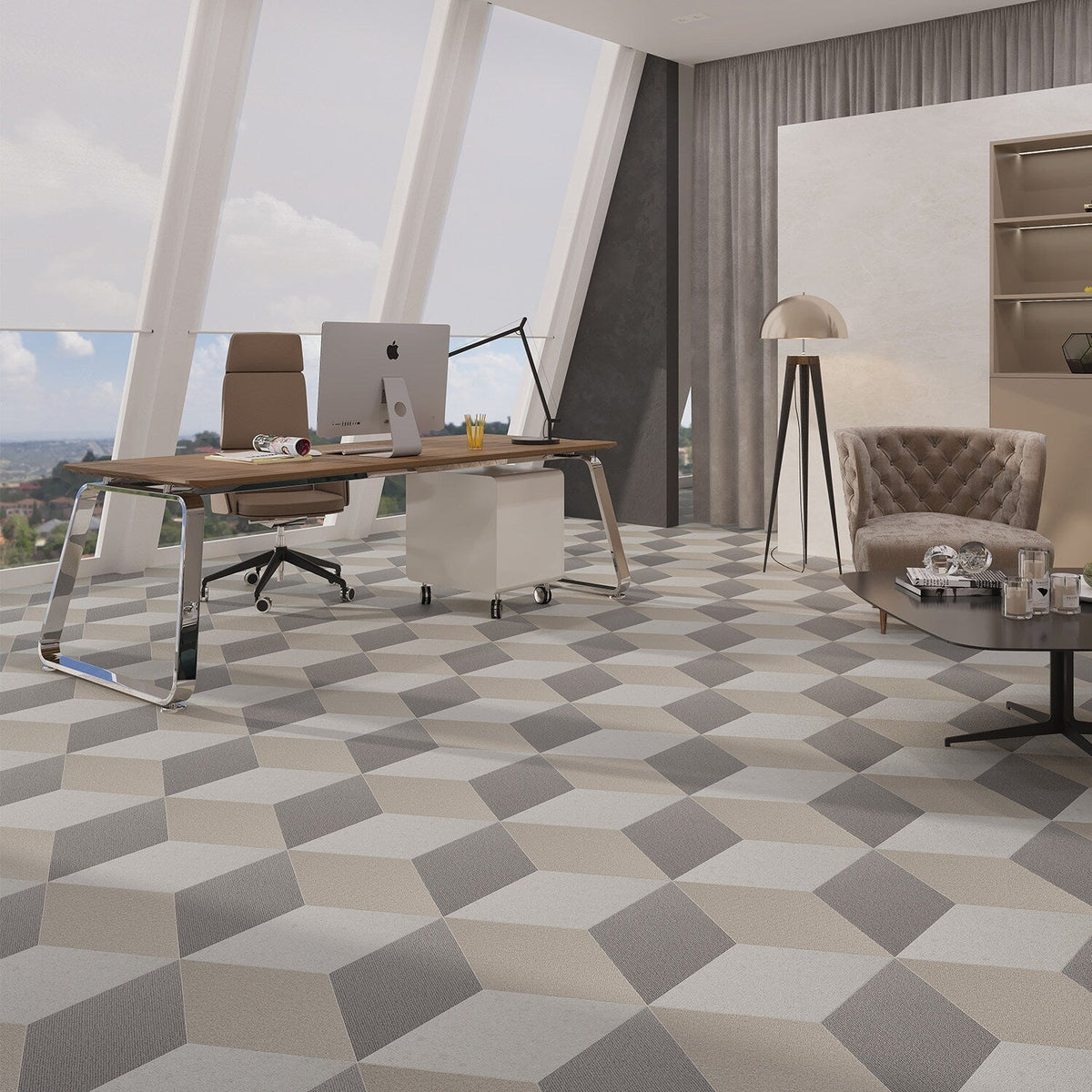 Lucida USA Seashell Braid Brown Patterned Look 28-mil x 10-in W x 16-in L Waterproof Glue Down Luxury Vinyl Tile Flooring (15.15-sq ft/ Carton)