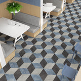 Lucida USA Moody Sky Blue Stone Look 28-mil x 10-in W x 16-in L Waterproof Glue Down Luxury Vinyl Tile Flooring (15.15-sq ft/ Carton)