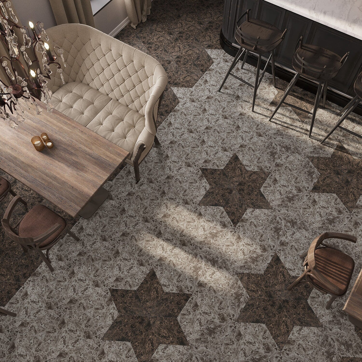 Lucida USA Smoke Stone Brown Stone Look 28-mil x 10-in W x 16-in L Waterproof Glue Down Luxury Vinyl Tile Flooring (15.15-sq ft/ Carton)