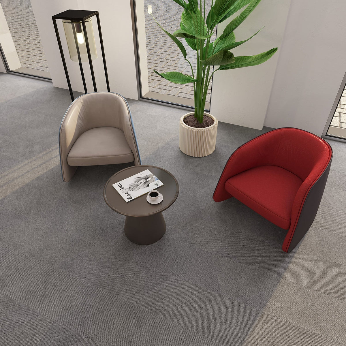 Lucida USA Pumice Braid Gray Patterned Look 28-mil x 10-in W x 16-in L Waterproof Glue Down Luxury Vinyl Tile Flooring (15.15-sq ft/ Carton)