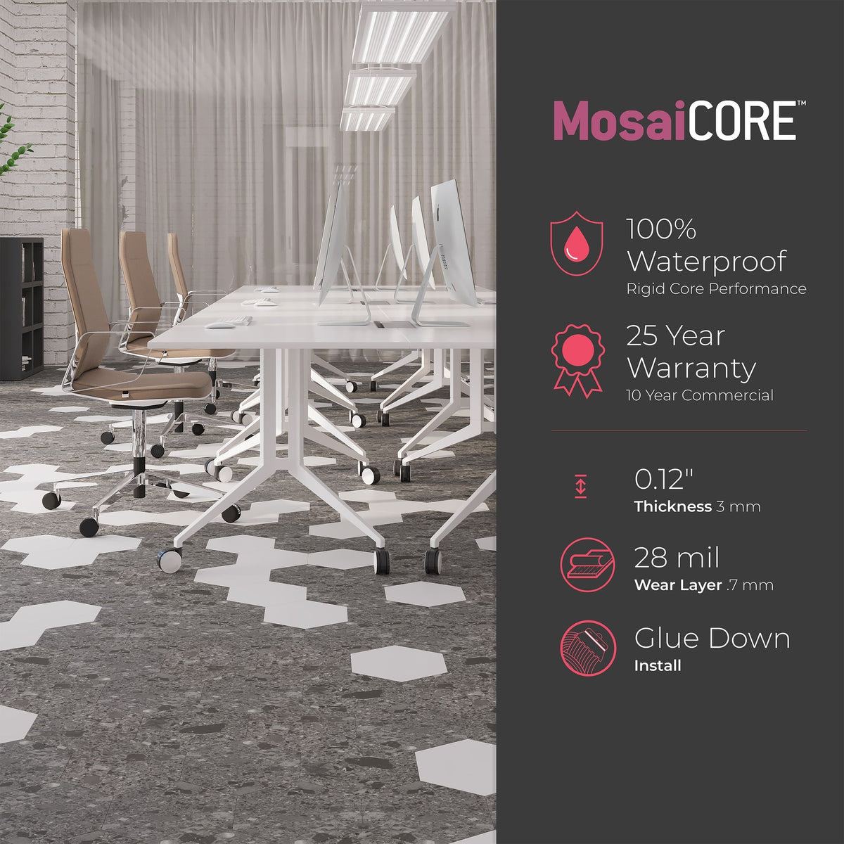Lucida USA Moody Sky Blue Stone Look 28-mil x 10-in W x 16-in L Waterproof Glue Down Luxury Vinyl Tile Flooring (15.15-sq ft/ Carton)