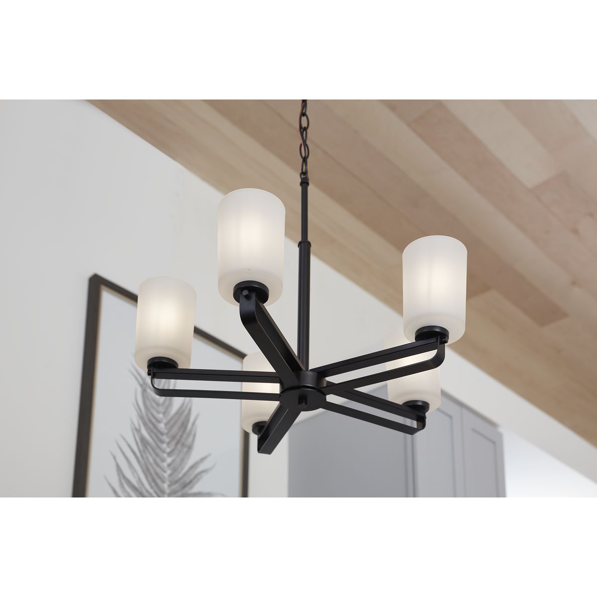 Progress Lighting League 5-Light Matte Black Farmhouse Chandelier