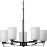 Progress Lighting League 5-Light Matte Black Farmhouse Chandelier