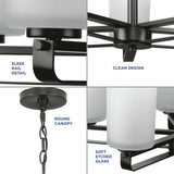 Progress Lighting League 5-Light Matte Black Farmhouse Chandelier