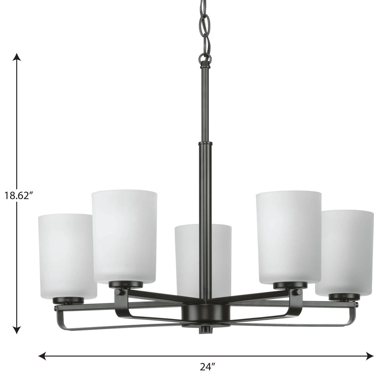 Progress Lighting League 5-Light Matte Black Farmhouse Chandelier