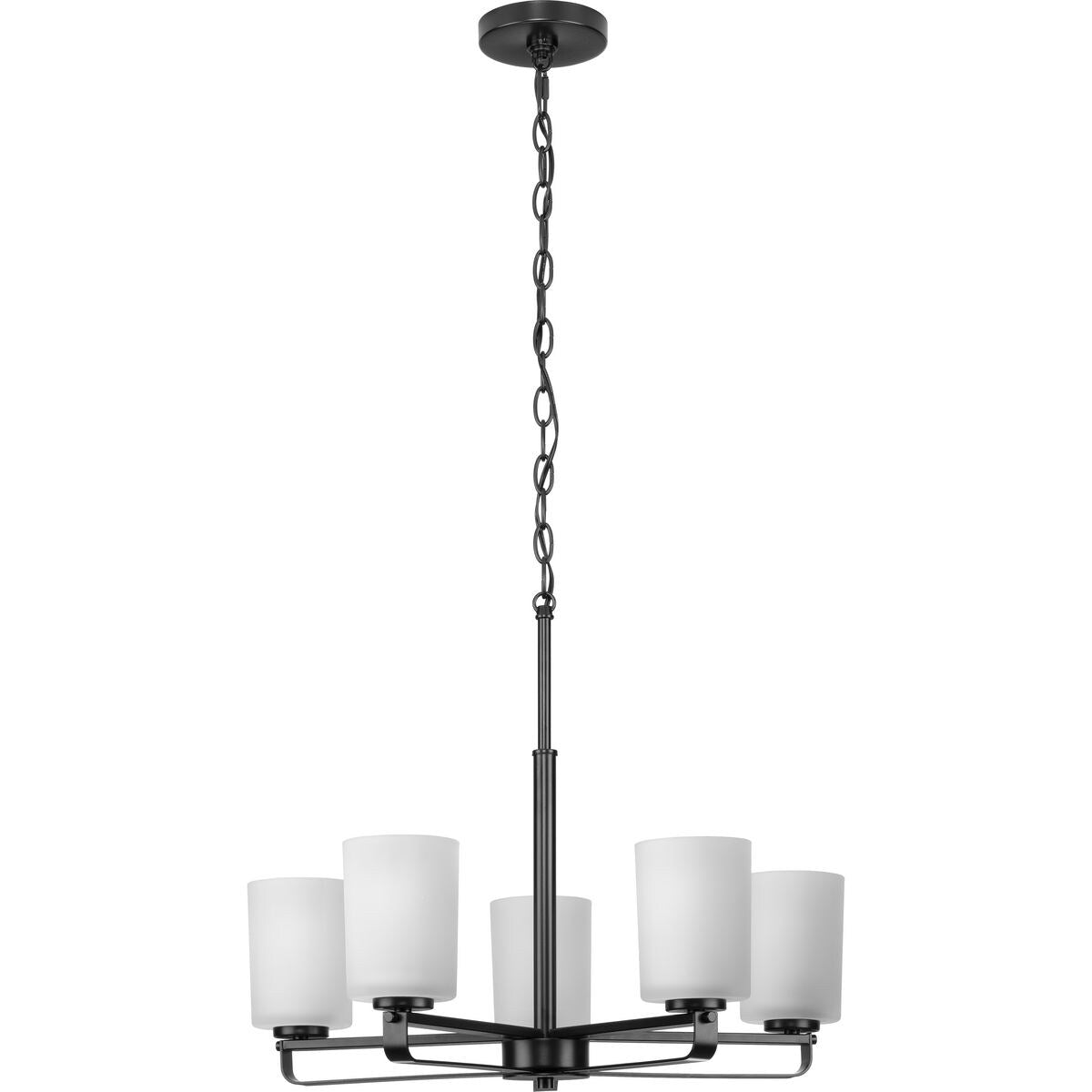 Progress Lighting League 5-Light Matte Black Farmhouse Chandelier