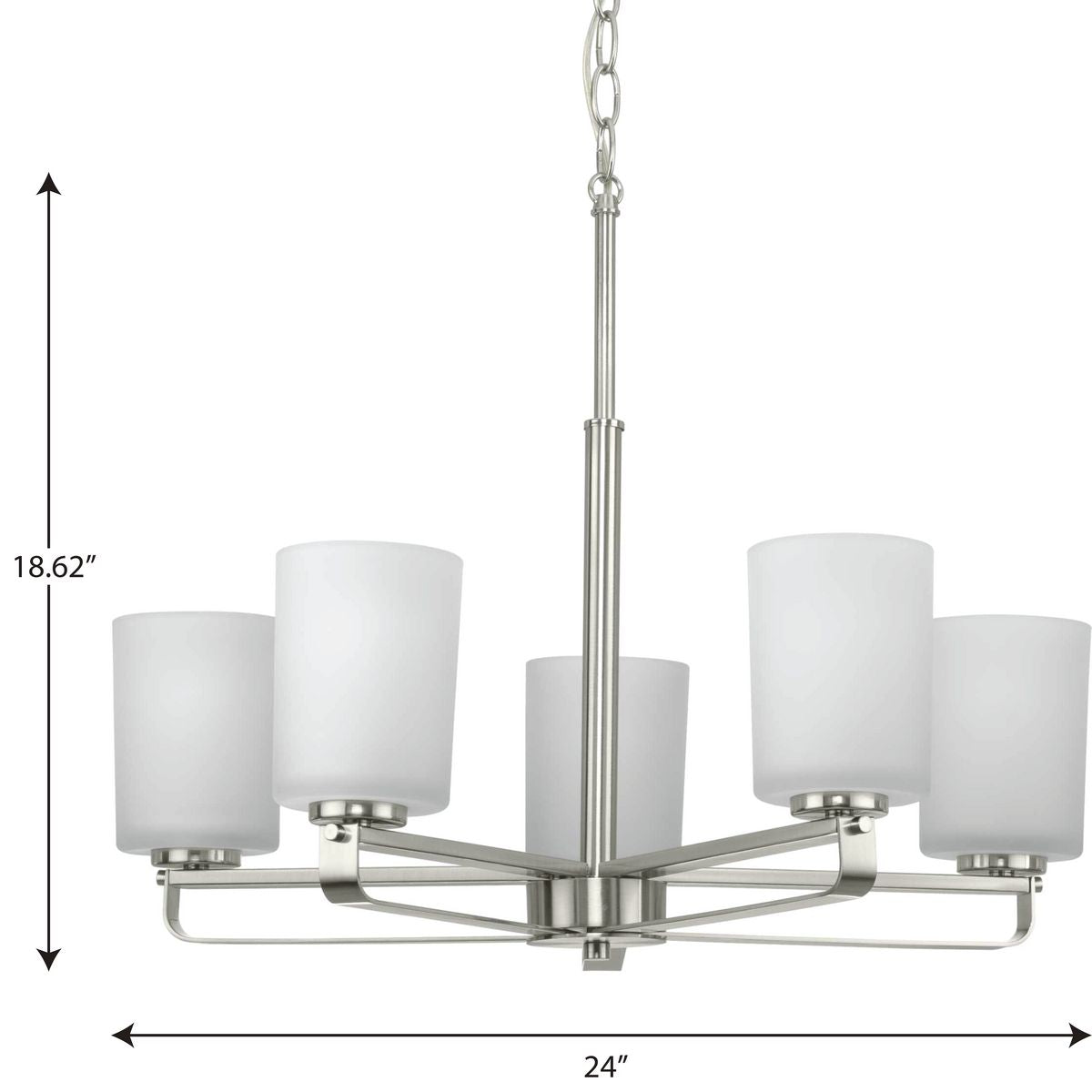 Progress Lighting League 5-Light Brushed Nickel Farmhouse Chandelier