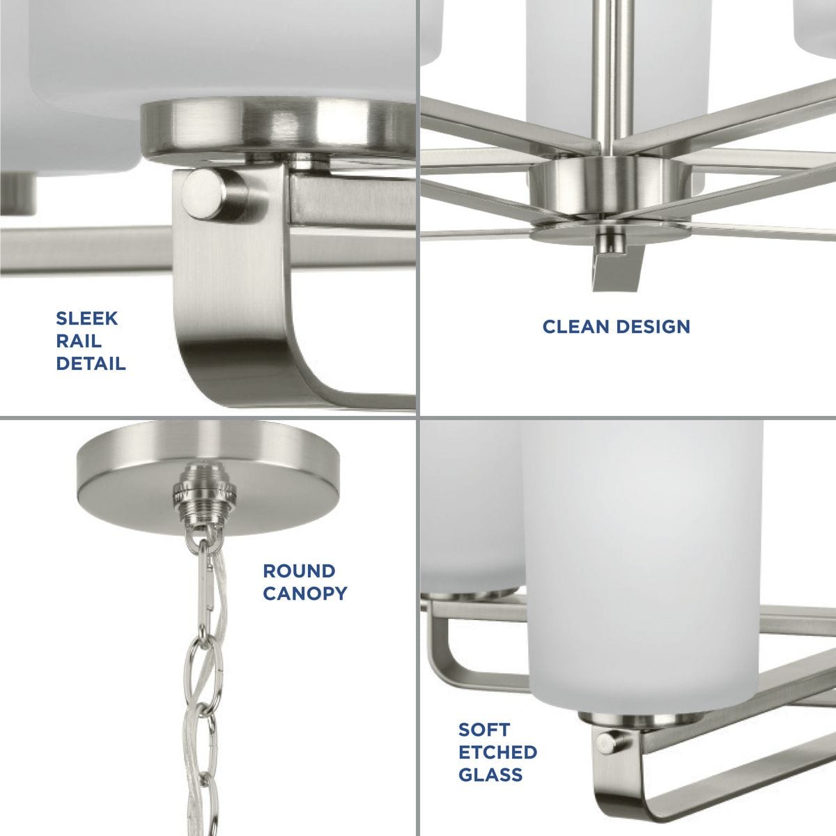 Progress Lighting League 5-Light Brushed Nickel Farmhouse Chandelier