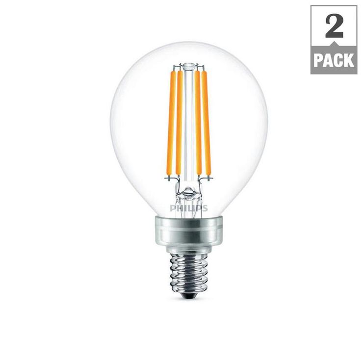 Philips 40-Watt Equivalent G16.5 LED Light Bulb Soft White Globe (2-Pack)