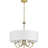 Progress Lighting Drum Shade 5-Light Brushed Bronze Traditional Chandelier