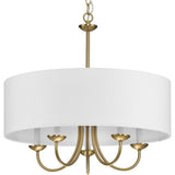 Progress Lighting Drum Shade 5-Light Brushed Bronze Traditional Chandelier