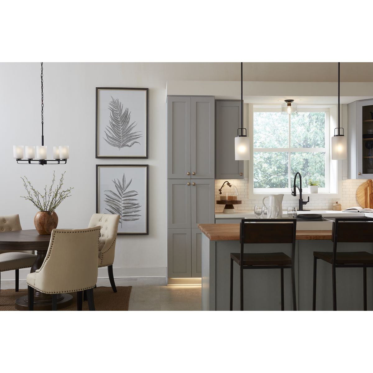 Progress Lighting League 5-Light Matte Black Farmhouse Chandelier