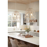 Progress Lighting Chastain 3-Light Brushed Nickel Coastal Bell Medium Hanging Pendant Light
