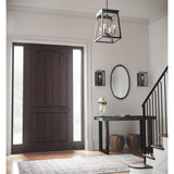 Progress Lighting Briarwood 4-Light Textured Black Farmhouse Rectangle Medium Hanging Pendant Light