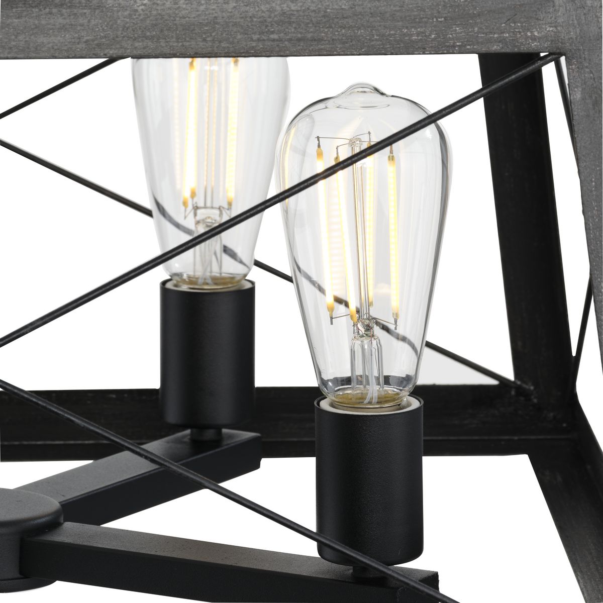 Progress Lighting Briarwood 4-Light Black Farmhouse Chandelier