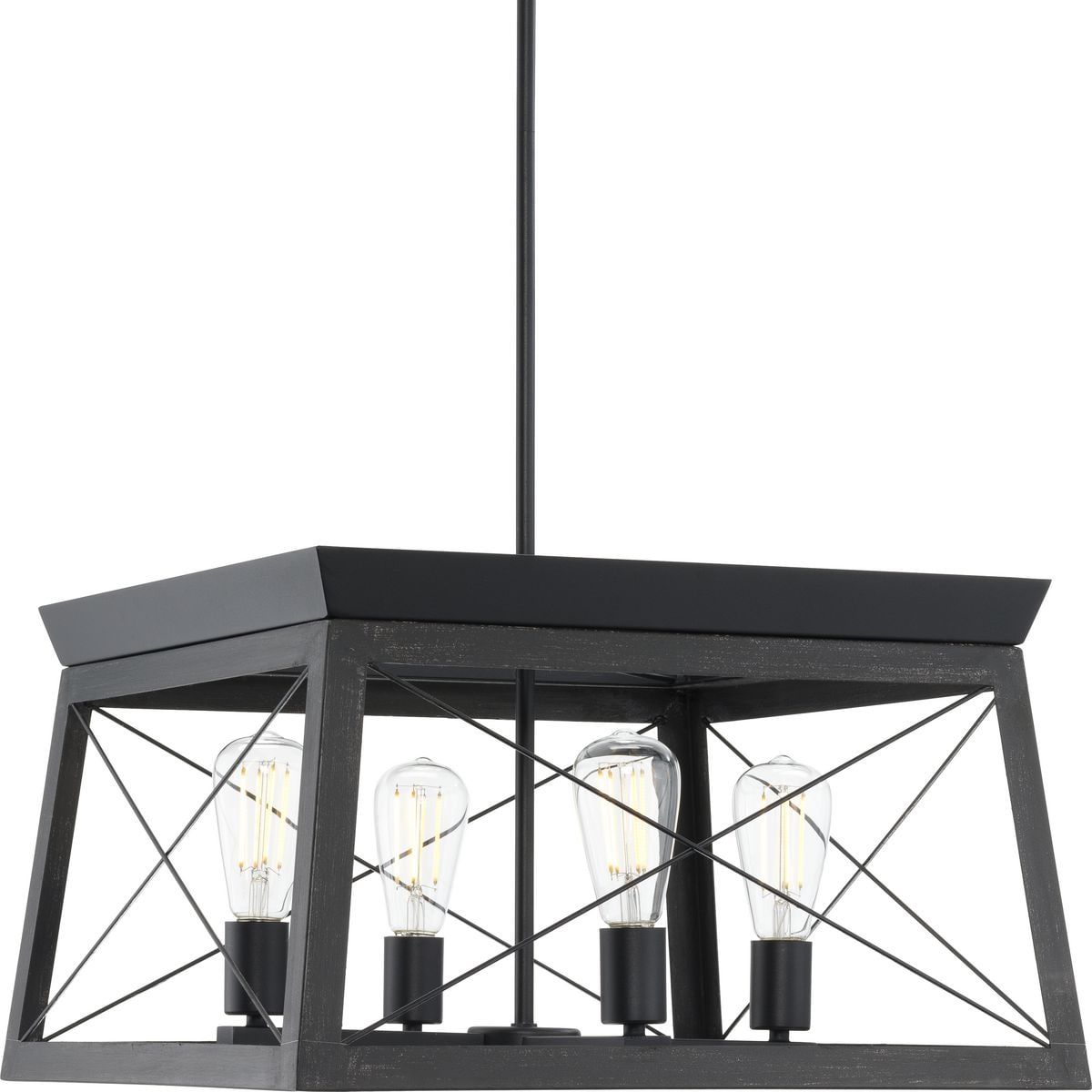 Progress Lighting Briarwood 4-Light Black Farmhouse Chandelier