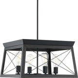 Progress Lighting Briarwood 4-Light Black Farmhouse Chandelier